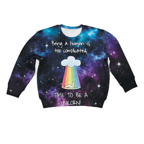 Time To Be A Unicorn Custom Hoodies T-shirt Apparel HD-UNI110164K kid 3D apparel Kid Sweatshirt 2XS/3-4 