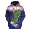 TRex Unicorn Touch The Sky Custom T-Shirts Hoodies Apparel GL-DT3012193 3D Custom Fleece Hoodies Hoodie S