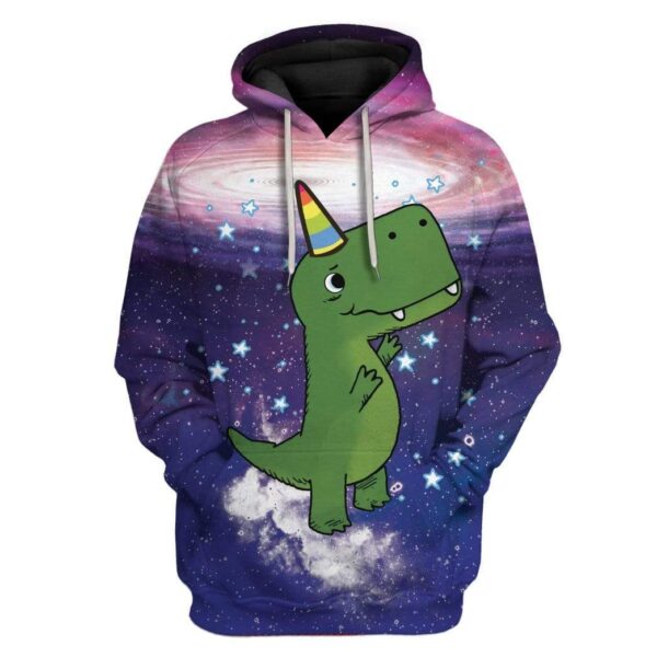 TRex Unicorn Touch The Sky Custom T-Shirts Hoodies Apparel GL-DT3012193 3D Custom Fleece Hoodies Hoodie S 