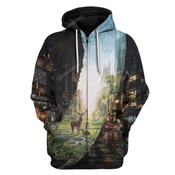Tropical Forest Custom T-shirt - Hoodies Apparel HD-AT15111912 3D Custom Fleece Hoodies Zip Hoodie S 