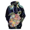 Turtle OuterSpace Custom T-shirt - Hoodies Apparel HD-CNB110109 3D Custom Fleece Hoodies Hoodie S 