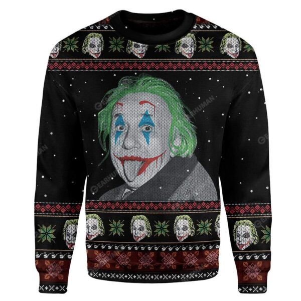 Ugly Albert Einstein Joker Custom Sweater Apparel HD-AT14111909 Ugly Christmas Sweater Long Sleeve S 