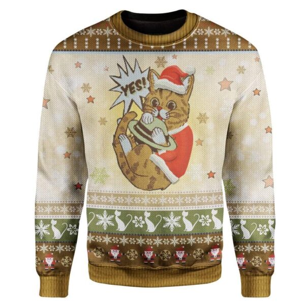 Ugly Cat Custom Sweater Apparel HD-AT22111901 Ugly Christmas Sweater Long Sleeve S 