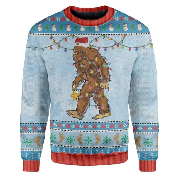 Ugly Christmas Bigfoot Sweater Apparel HD-TA2711193 Ugly Christmas Sweater Long Sleeve S 