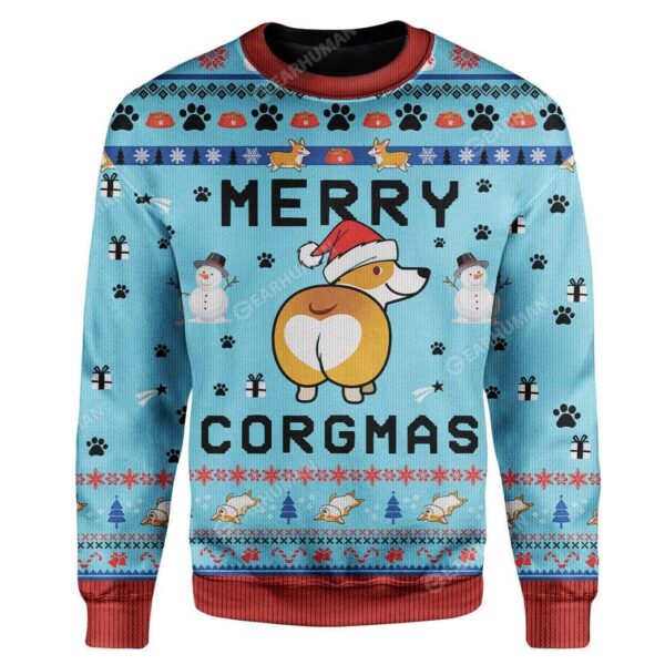 Ugly Christmas Corgi Custom Sweater Apparel HD-TA15111906 Ugly Christmas Sweater Long Sleeve S 