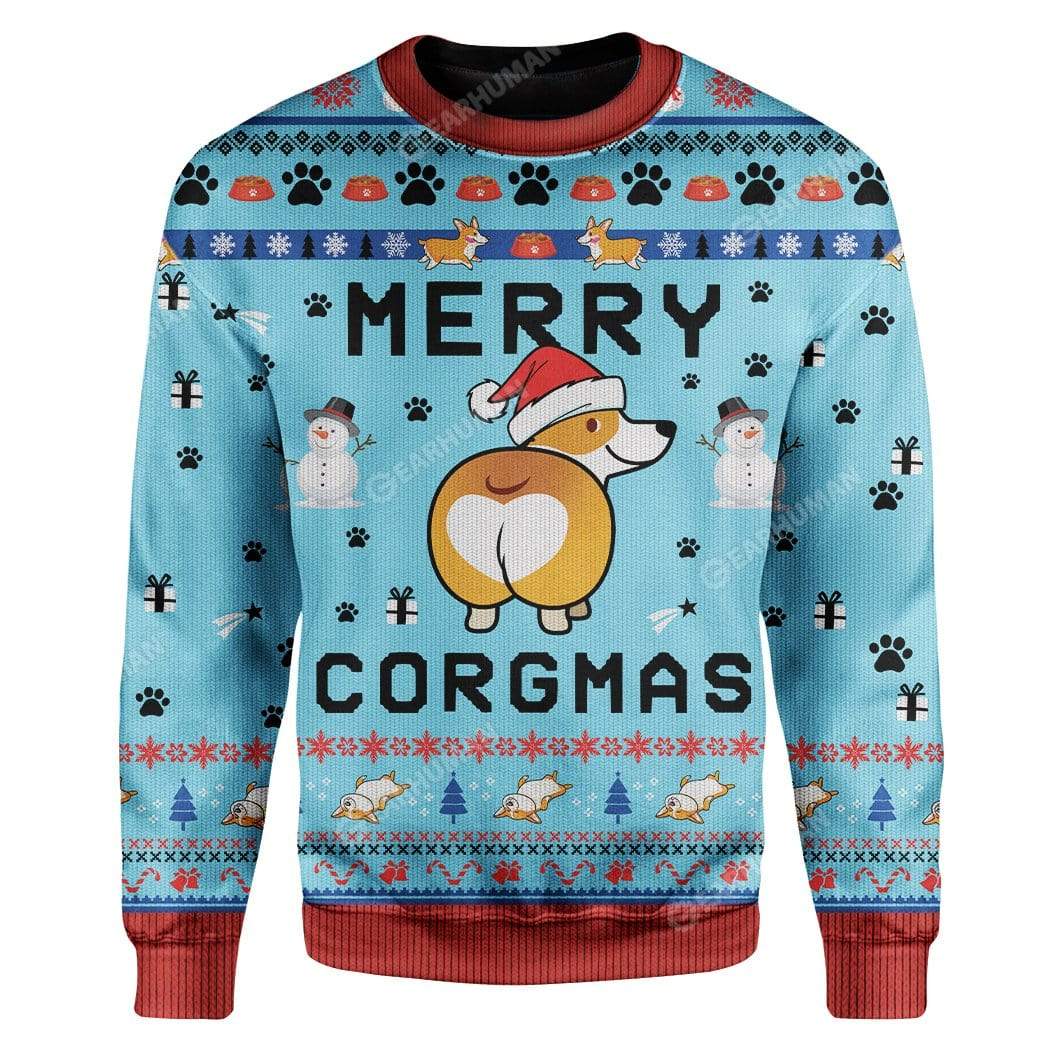 Ugly Christmas Corgi Custom Sweater Apparel HD-TA15111906 Ugly Christmas Sweater Long Sleeve S 