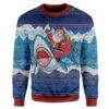 Ugly Christmas Shark And Santa Custom Sweater Apparel HD-TT13111916 Ugly Christmas Sweater Long Sleeve S 