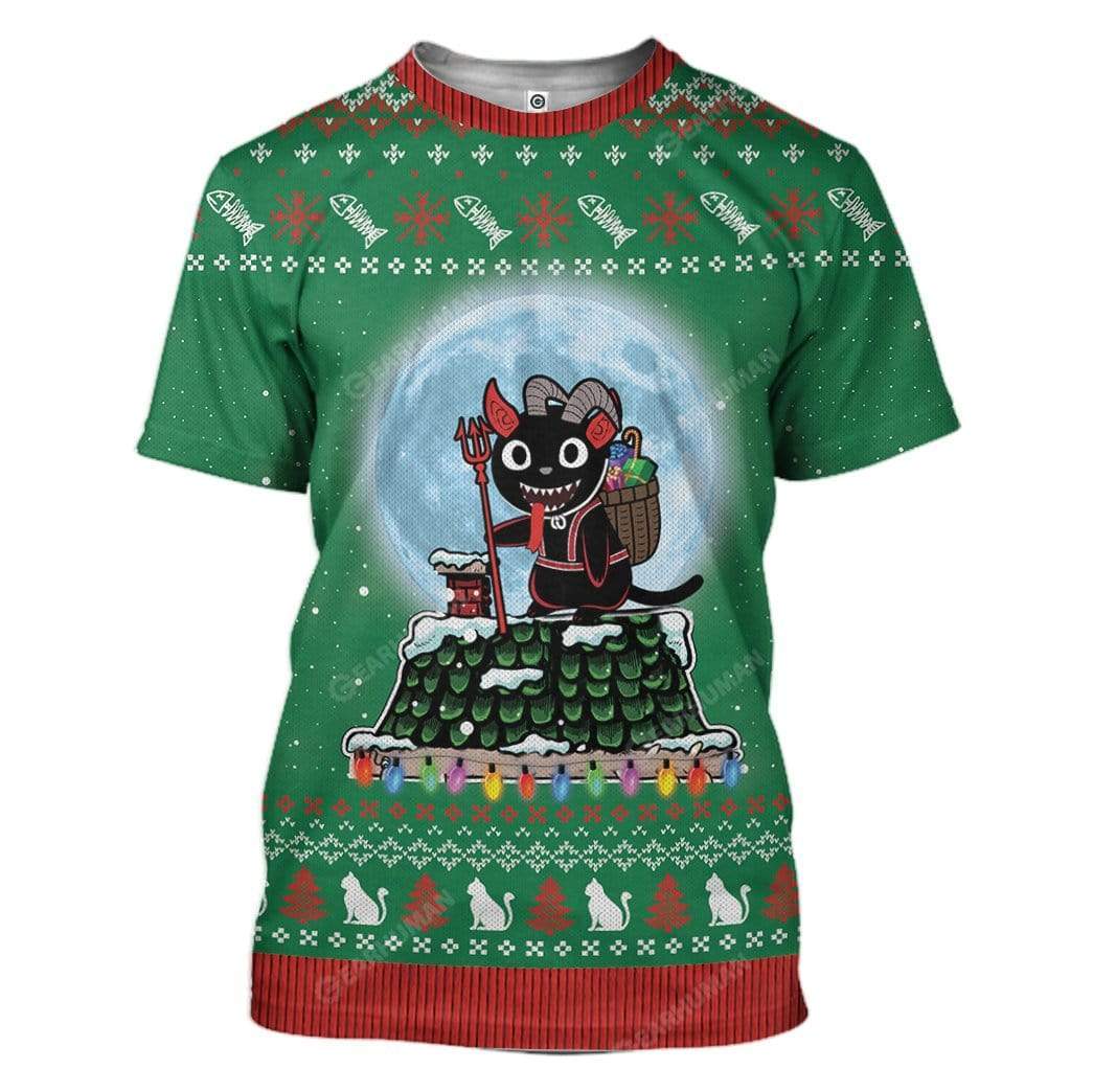 Ugly Demon Puss Christmas Custom T-Shirts Hoodies Apparel CT-TA0412191 3D Custom Fleece Hoodies T-Shirt S 