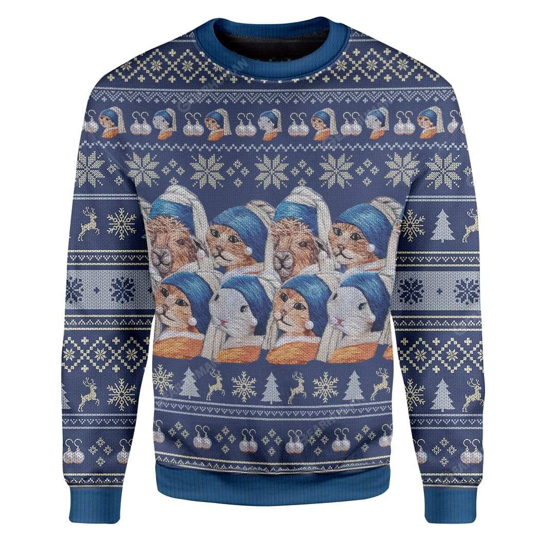 Ugly Girl With A Pearl Earring Custom Sweater Apparel HD-TA20111908 Ugly Christmas Sweater Long Sleeve S 