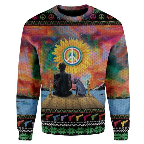 Ugly John Wick And Dog Custom Sweater Apparel HD-TA08111907 Ugly Christmas Sweater Long Sleeve S 