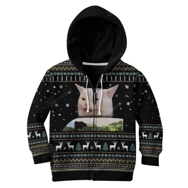 Ugly Meow Kid Apparel HD-TA071119102K Kid 3D Apparel Kid Zip Hoodie 2XS/3-4 