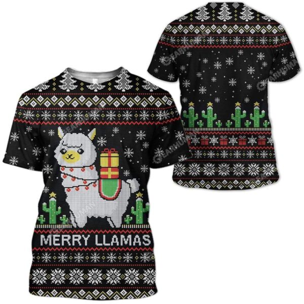 Ugly Merry Llamas Custom T-shirt - Hoodies Apparel HD-DT18111901 3D Custom Fleece Hoodies 