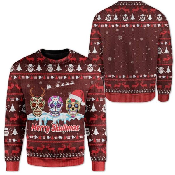 Ugly Merry Skullmas Custom T-shirt - Hoodies Apparel HD-DT21111903 3D Custom Fleece Hoodies 