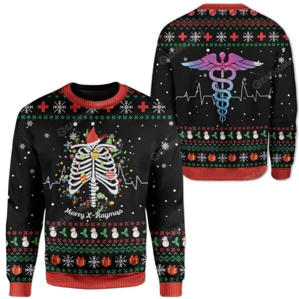 Ugly Merry X-Raymas Custom T-shirt - Hoodies Apparel HD-TA21111907 3D Custom Fleece Hoodies 