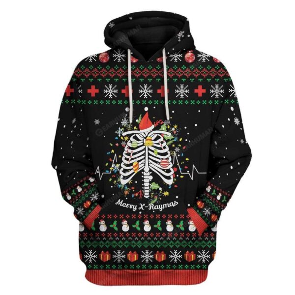 Ugly Merry X-Raymas Custom T-shirt - Hoodies Apparel HD-TA21111907 3D Custom Fleece Hoodies Hoodie S 