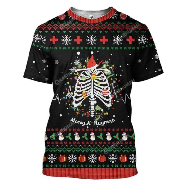 Ugly Merry X-Raymas Custom T-shirt - Hoodies Apparel HD-TA21111907 3D Custom Fleece Hoodies T-Shirt S 