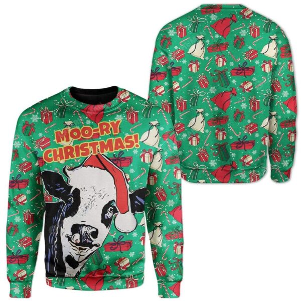 Ugly Moo-ry Christmas Custom Sweater Apparel HD-TT21111916 Ugly Christmas Sweater 