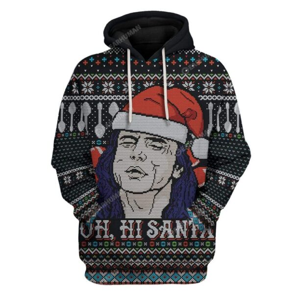 Ugly Oh Hi Santa Custom T-shirt - Hoodies Apparel HD-TT14111917 3D Custom Fleece Hoodies Hoodie S 