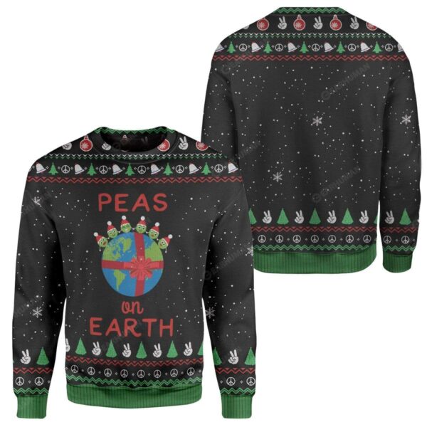 Ugly Peas On Earth Custom Sweater Apparel HD-TA21111918 Ugly Christmas Sweater 