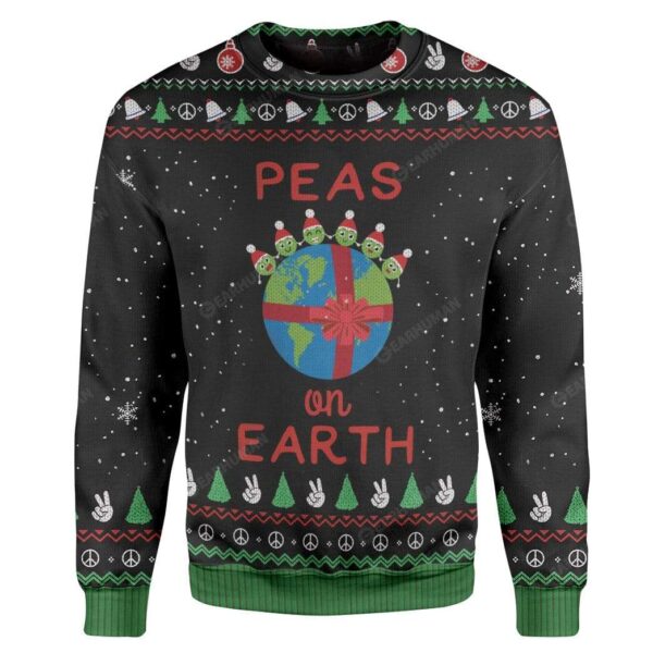 Ugly Peas On Earth Custom Sweater Apparel HD-TA21111918 Ugly Christmas Sweater Long Sleeve S 
