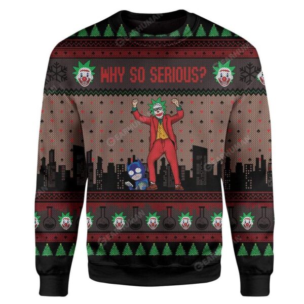 Ugly Rick Joker Custom T-shirt - Hoodies Apparel HD-AT07111913 Ugly Christmas Sweater Long Sleeve S 