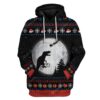 Ugly T Rex chasing Santa To The Moon Custom Hoodie T-Shirts Apparel AN-TA3011191 3D Custom Fleece Hoodies Hoodie S