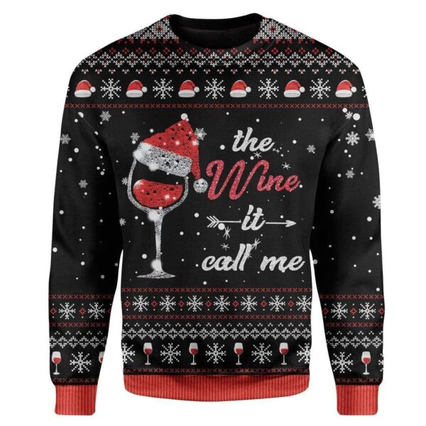 Ugly The Wine It Calls Me Custom Sweater Apparel HD-TA19111903 Ugly Christmas Sweater Long Sleeve S 