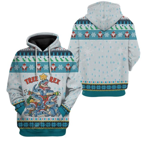 Ugly Tree T-Rex Custom T-shirt - Hoodies Apparel HD-AT21111906 3D Custom Fleece Hoodies 