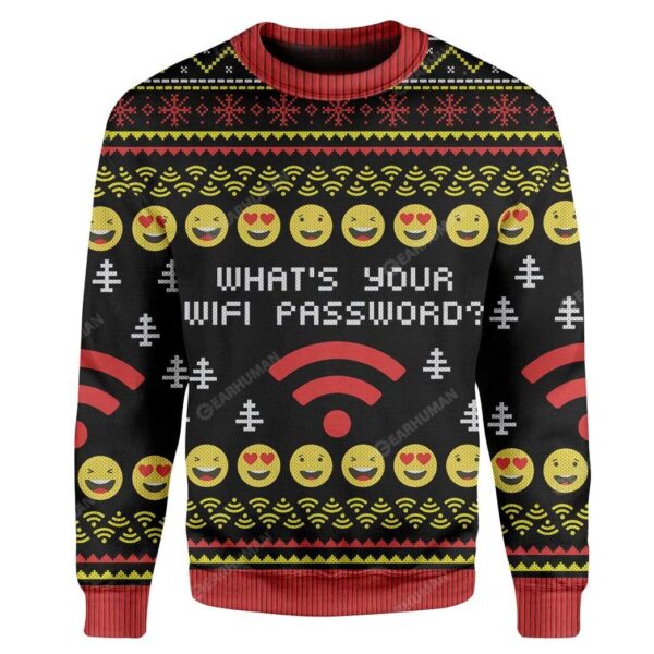 Ugly What's Your Wifi Password Custom Sweater Apparel HD-TA21111920 Ugly Christmas Sweater Long Sleeve S 