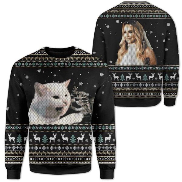 Ugly Woman Yelling At A Cat Custom Sweater Apparel HD-AT11111912 Ugly Christmas Sweater