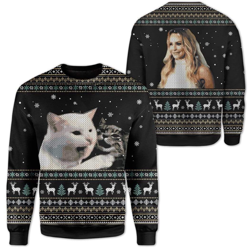 Ugly Woman Yelling At A Cat Custom Sweater Apparel HD-AT11111912 Ugly Christmas Sweater
