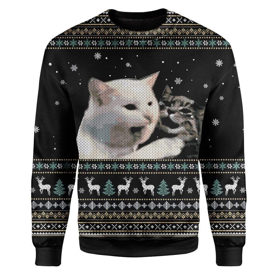 Ugly Woman Yelling At A Cat Custom Sweater Apparel HD-AT11111912 Ugly Christmas Sweater Long Sleeve S