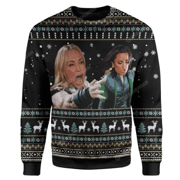 Ugly Woman Yelling At A Cat Custom Sweater Apparel HD-AT19111906 Ugly Christmas Sweater Long Sleeve S 