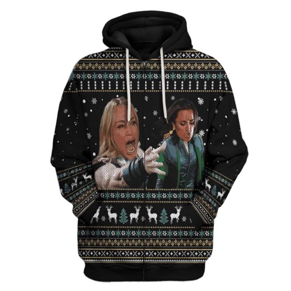 Ugly Woman Yelling At A Cat Custom T-shirt - Hoodies Apparel HD-AT19111906 3D Custom Fleece Hoodies Zip Hoodie S 