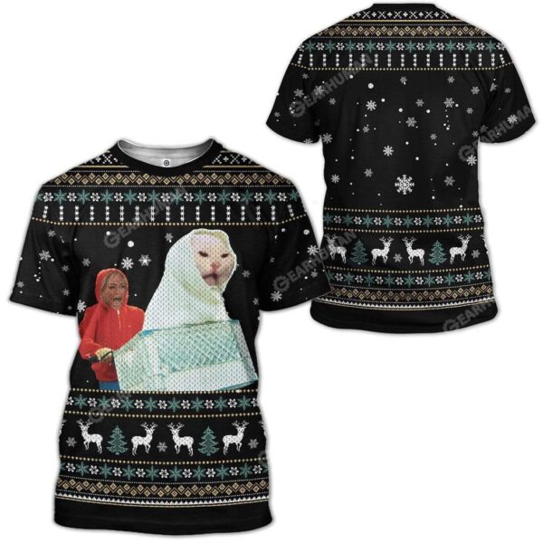 Ugly Woman Yelling At A Cat Terrestrial Custom T-Shirts Hoodie Apparel MV-AT2611192 3D Custom Fleece Hoodies 