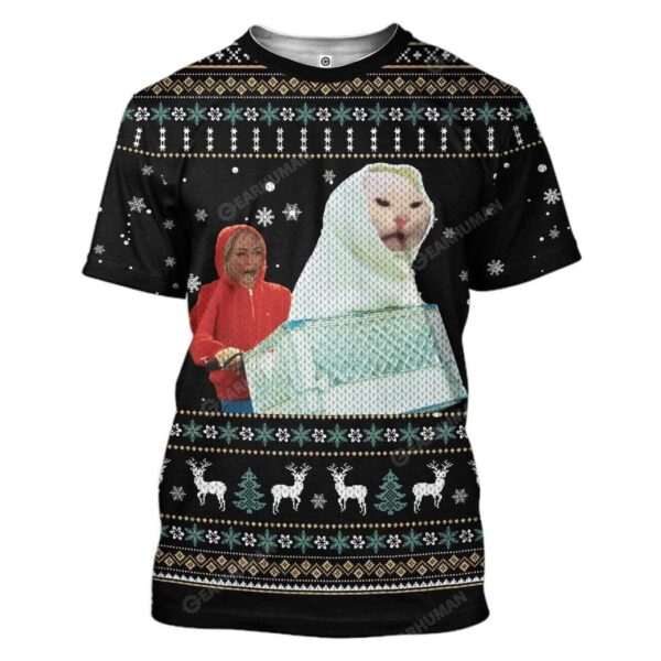 Ugly Woman Yelling At A Cat Terrestrial Custom T-Shirts Hoodie Apparel MV-AT2611192 3D Custom Fleece Hoodies T-Shirt S 