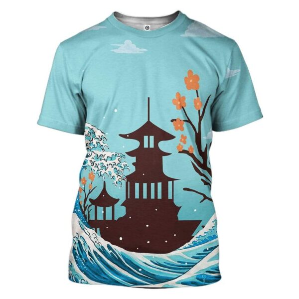 Ukiyo e Red Panda Custom T-shirt - Hoodies Apparel HD-DT21111927 3D Custom Fleece Hoodies T-Shirt S 