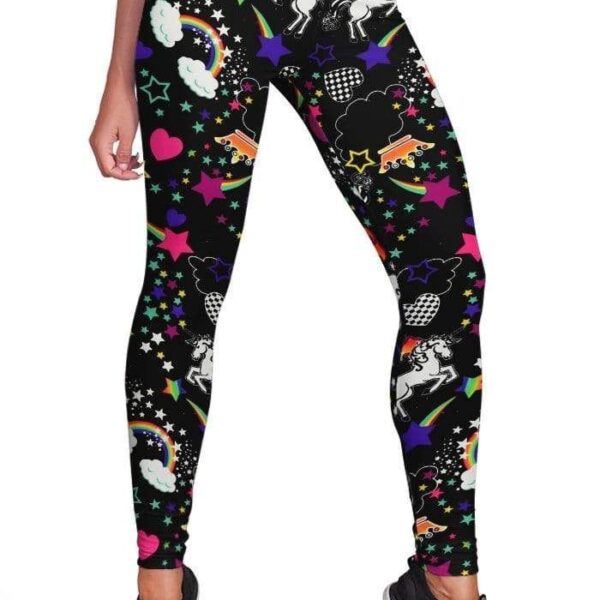 Unicorn and Rainbow Full-print Leggings HD-GH20250-LEG Leggings Leggings S 