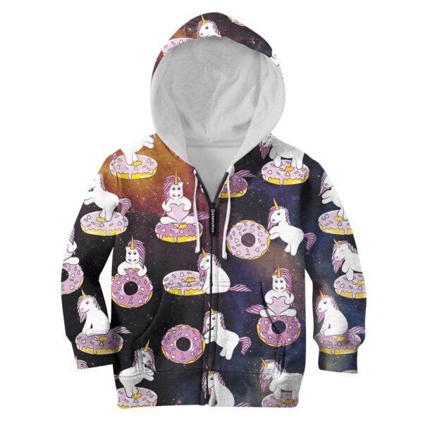 Unicorn And Sweet Donut Custom Hoodies T-shirt Apparel HD-UNI110150K kid 3D apparel Kid Zip Hoodie S/6-8 