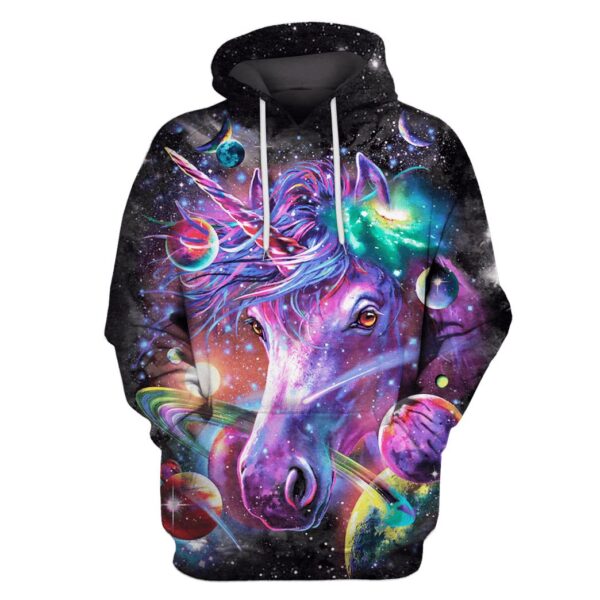 Unicorn and Universe Custom T-shirt - Hoodies Apparel HD-GH110400 3D Custom Fleece Hoodies Hoodie S 