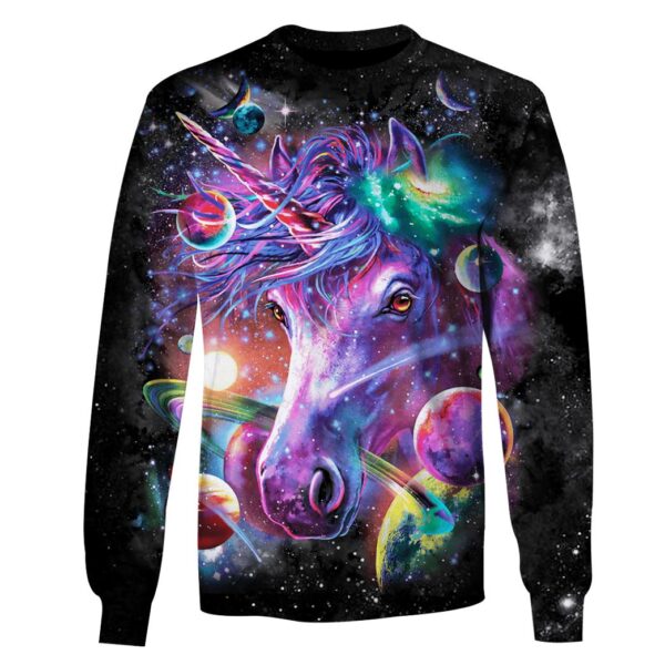 Unicorn and Universe Custom T-shirt - Hoodies Apparel HD-GH110400 3D Custom Fleece Hoodies Long Sleeve S 