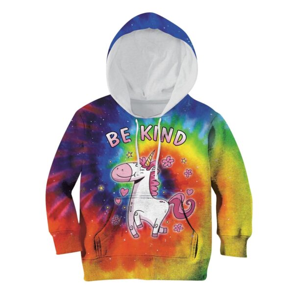 Unicorn Be Kind Custom Hoodies T-shirt Apparel HD-UNI110155K kid 3D apparel Kid Hoodie S/6-8 