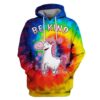 Unicorn Be Kind OuterSpace Custom T-shirt - Hoodies Apparel UNI110155 3D Custom Fleece Hoodies Hoodie S 