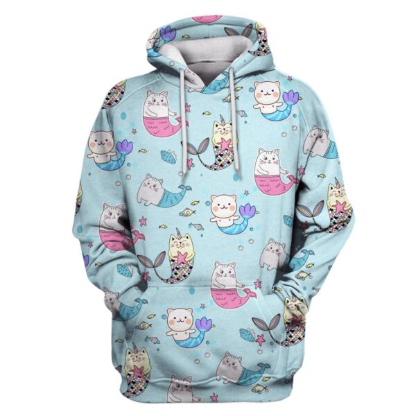 Unicorn Cat Mermaid Custom T-shirt - Hoodies Apparel UNI110152 3D Custom Fleece Hoodies Hoodie S 