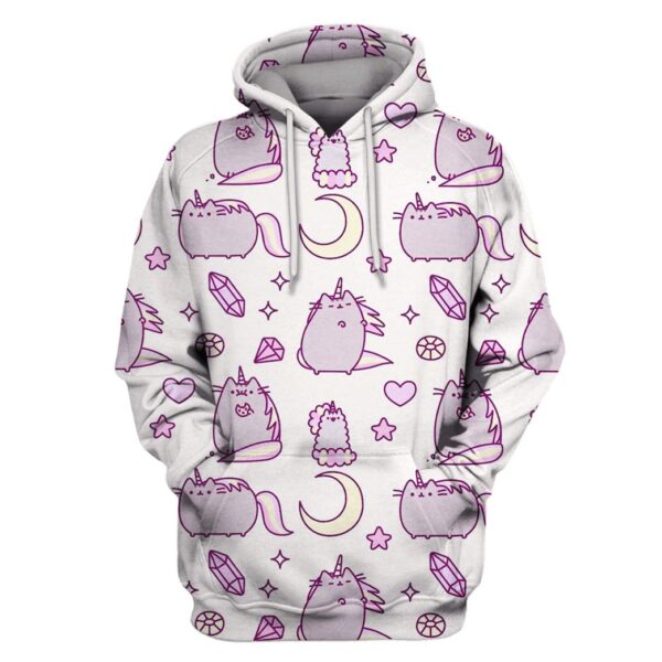 Unicorn Cat Pusheen Custom T-shirt - Hoodies Apparel UNI110157 3D Custom Fleece Hoodies Hoodie S 