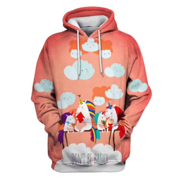 Unicorn Family Don't Be Basic Custom T-shirt - Hoodies Apparel UNI110154 3D Custom Fleece Hoodies Hoodie S 