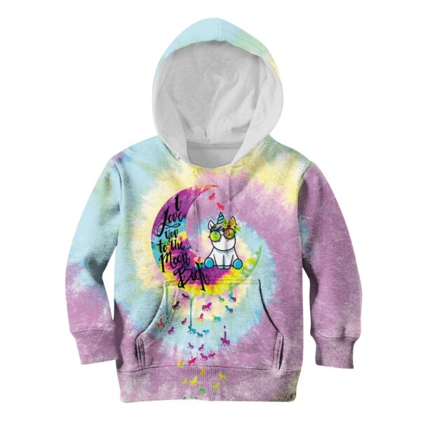 Unicorn I love you to the moon and back Custom Hoodies T-shirt Apparel HD-UNI110103K kid 3D apparel Kid Hoodie S/6-8 