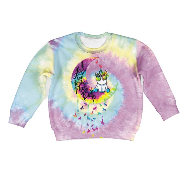 Unicorn I love you to the moon and back Custom Hoodies T-shirt Apparel HD-UNI110103K kid 3D apparel Kid Sweatshirt S/6-8 