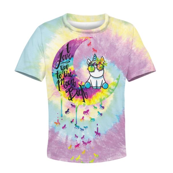 Unicorn I love you to the moon and back Custom Hoodies T-shirt Apparel HD-UNI110103K kid 3D apparel Kid T-Shirt XS 