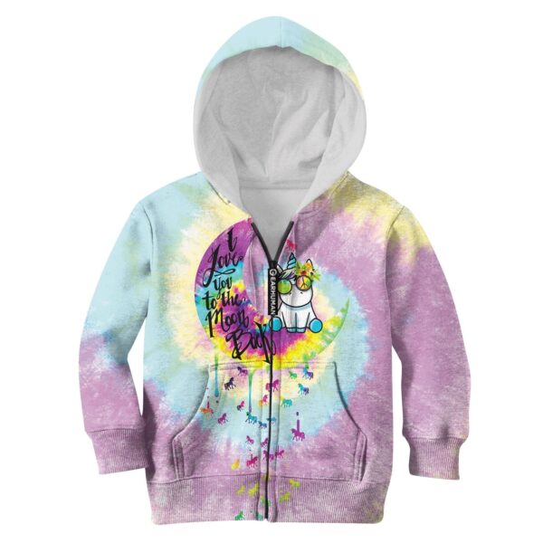 Unicorn I love you to the moon and back Custom Hoodies T-shirt Apparel HD-UNI110103K kid 3D apparel Kid Zip Hoodie S/6-8 